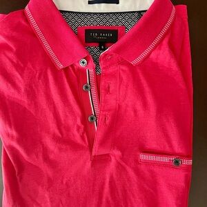 TED BAKER LONDON Men’s Tortila Slim Fit Tipped Pocket Polo in Deep Pink